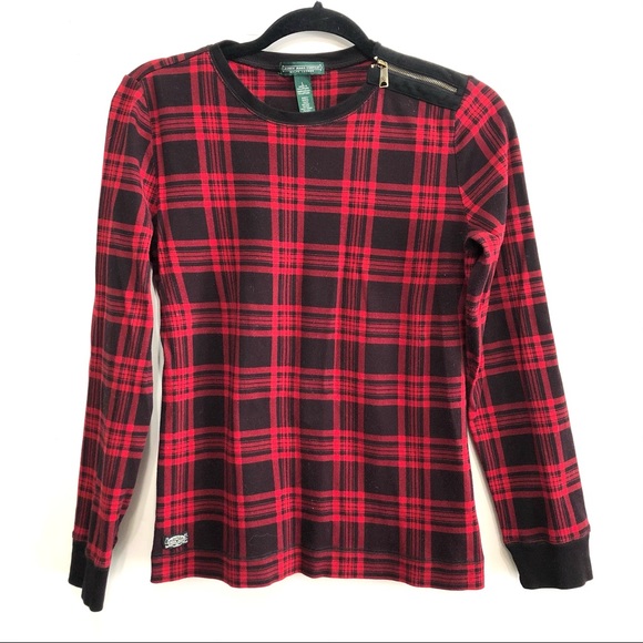 Buffalo Plaid Long Sleeve Shirt with Elbow Pads Size Large - Picture 1 of 10